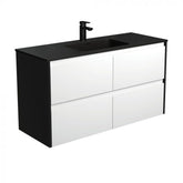 Fienza 1200mm Montana Amato Wall Hung Vanity - Satin Black Side Panels